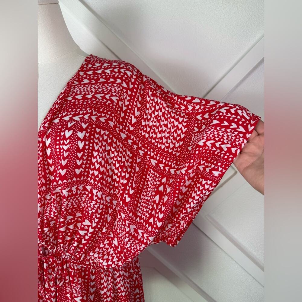 NWT Victoria’s Secret Red White Heart Print Kimono Robe One Size OS Cover Up - Picture 3 of 9
